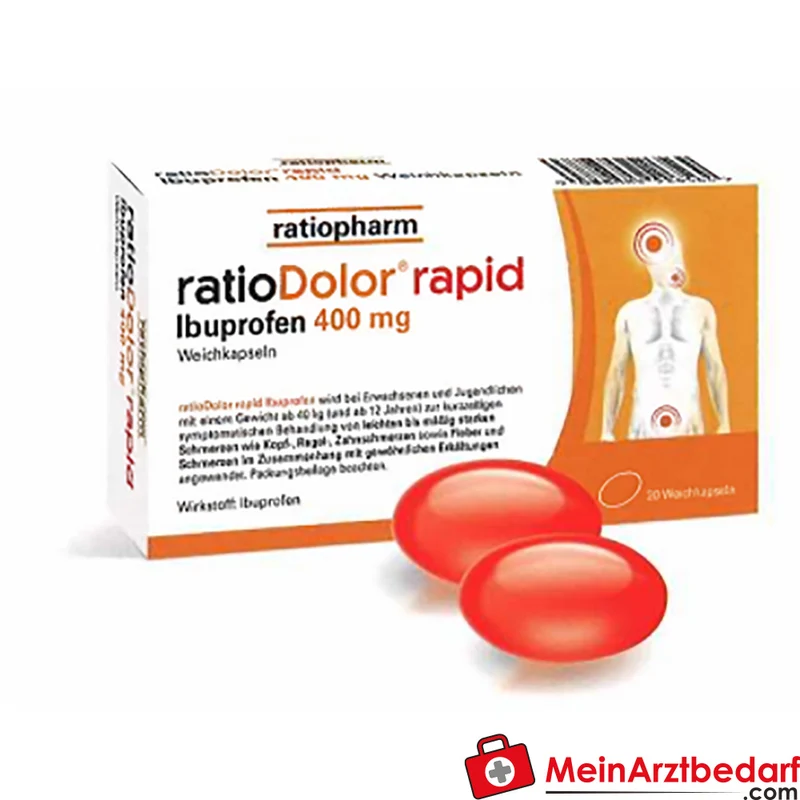 ratiopharm ratioDolor rapid Ibuprofen 400 mg Weichkapseln schnell wirkend 20 Stück