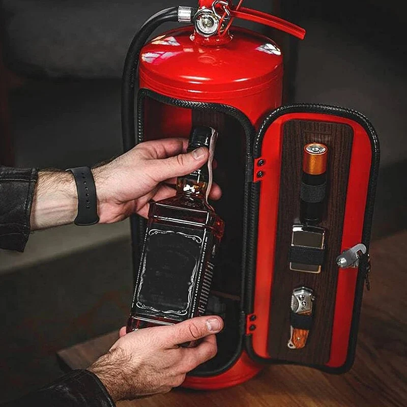 Versteckter Flaschenhalter in Form eines Feuerlöschers – BlazeVault