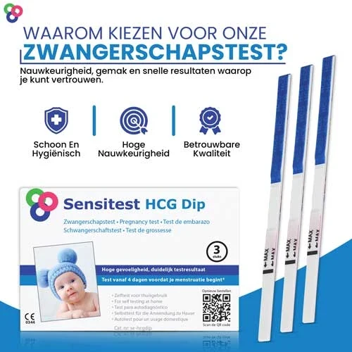Sensitest Zwangerschapstest Dipstick Vroeg 4 dagen eerder - 3 stuks