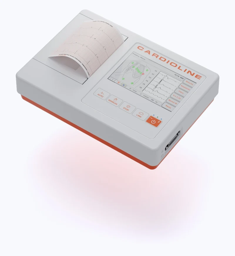 Cardioline 100L - 5 inch touch screen 3-6-12 kanaals ECG + Glasgow interpretatie + Easy app