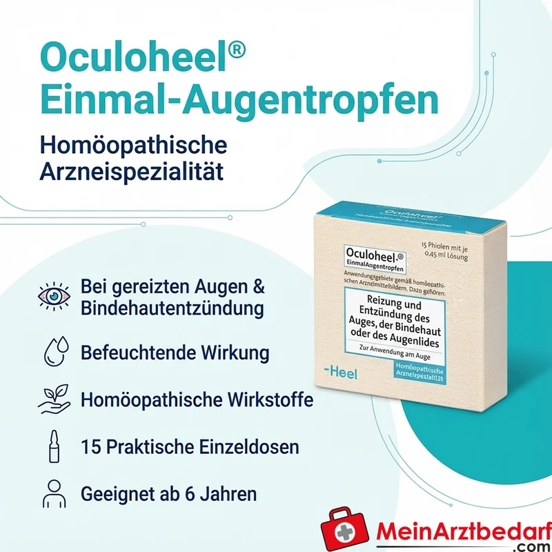 Oculoheel Einmal-Augentropfen 15 Stück, homöopathisch bei gereizten Augen und Bindehaut-/Lidentzündung, ab 6 Jahren