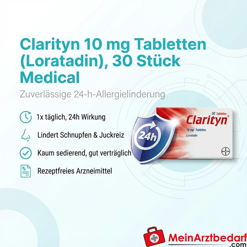 Clarityn 10 mg Tabletten (Loratadin), 30 Stück – 1 Tablette täglich