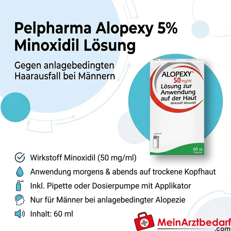 Pelpharma Alopexy 5% Minoxidil Lösung 60 ml gegen Haarausfall (Männer)