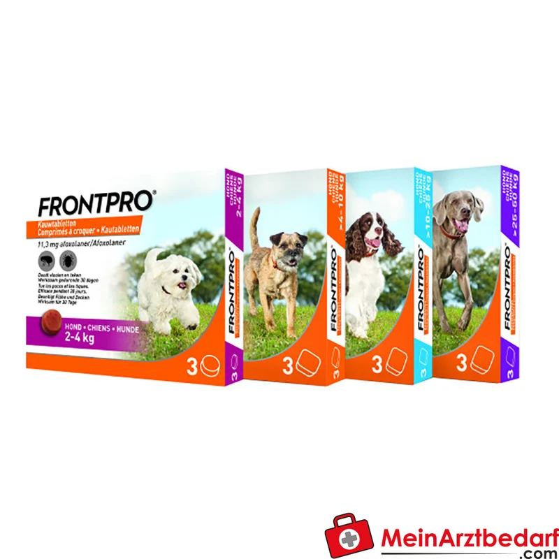 Frontline FRONTPRO Kautabletten Hund Zecken & Flöhe 3 Stk