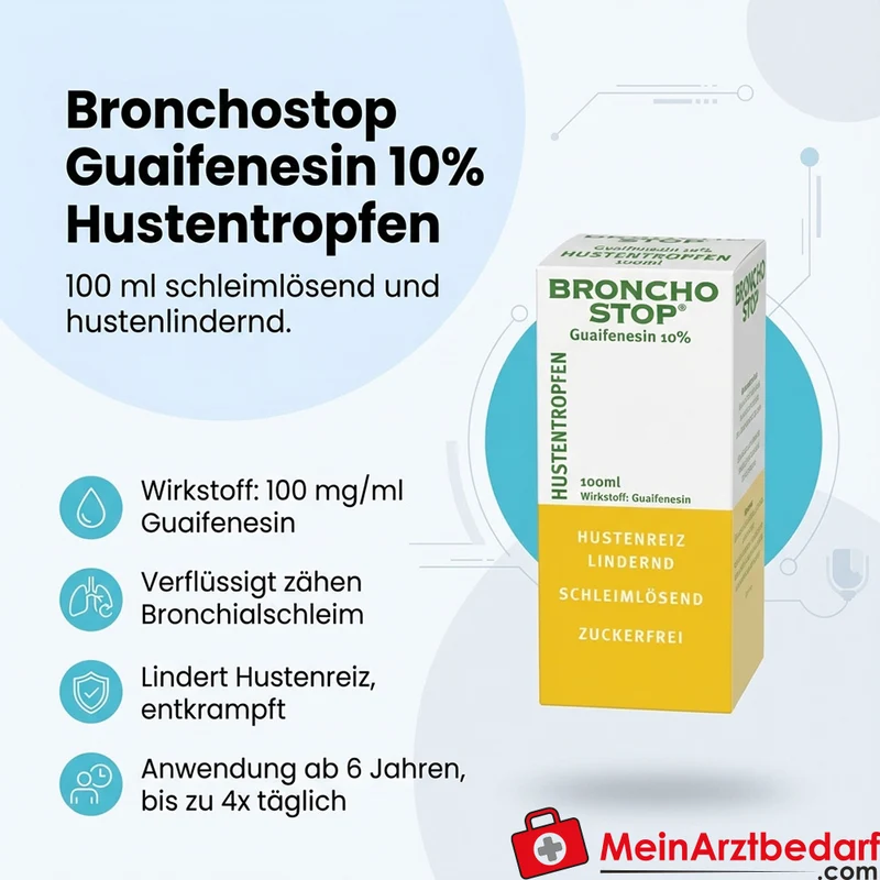 Bronchostop Guaifenesin 10% Hustentropfen 100 ml schleimlösend