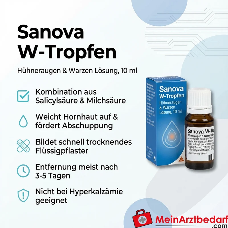 Sanova WTropfen Hühneraugen und Warzen Lösung 10 ml
