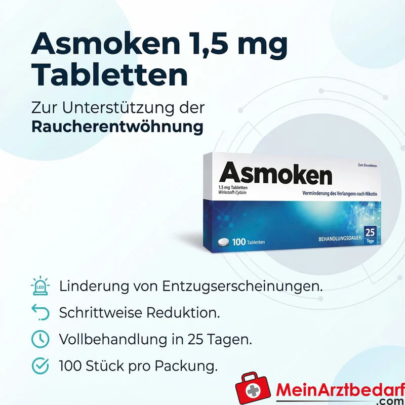 Sanova Asmoken Tabletten 1,5 mg, 100 Stück, Raucherentwöhnung