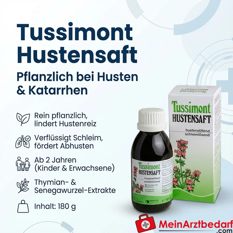 Pharmonta Tussimont Hustensaft 180 g, pflanzlich, bei trockenem Husten