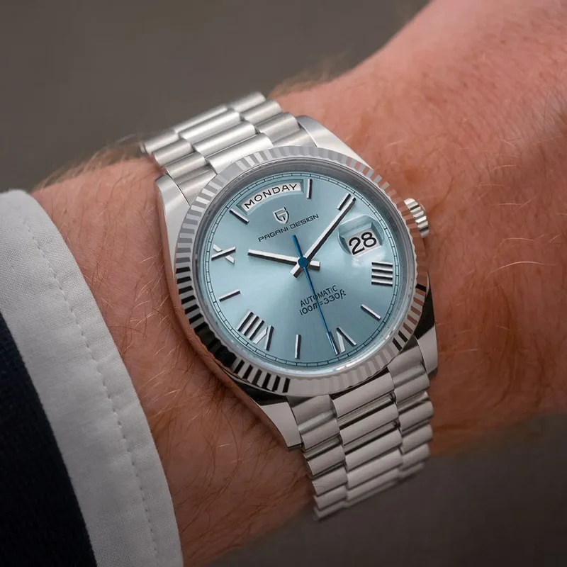 Luxuriöse Automatikuhr - Edelstahl, selbstaufziehend, Kalenderfunktion - Stil für jeden Anlass