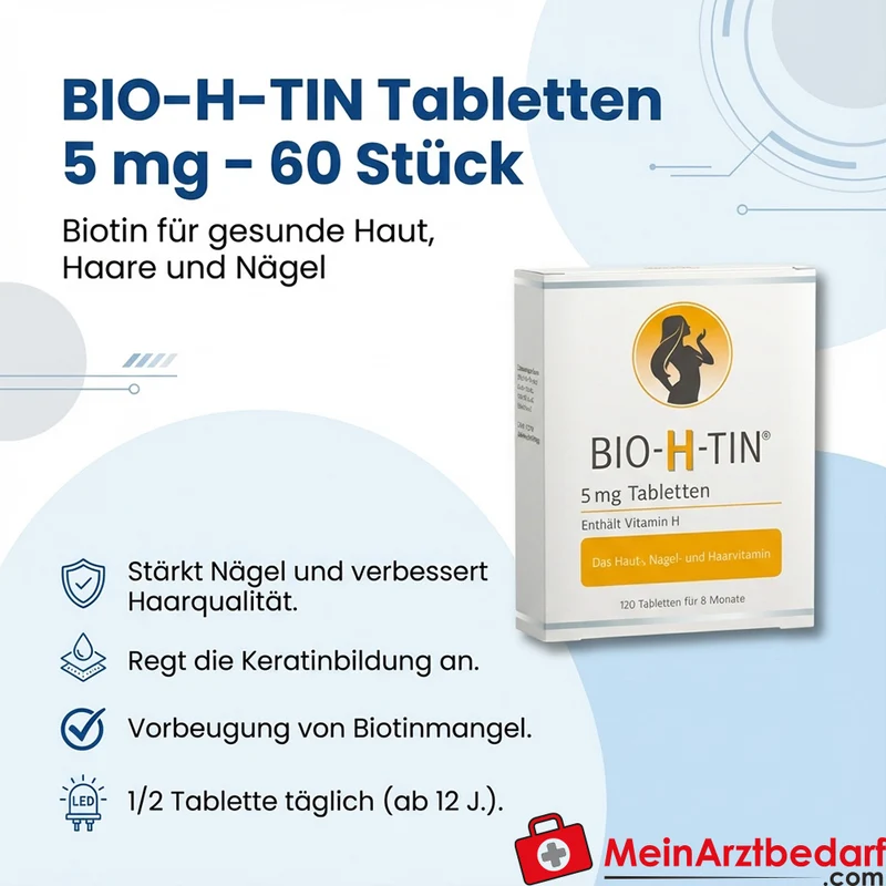 BIO-H-TIN Tabletten 5 mg 60 St. Biotin für Haut Haare Nägel