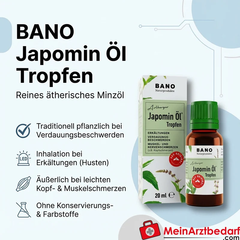 Bano Japomin Öl 20 ml – Ätherisches Minzöl bei Verdauungsbeschwerden