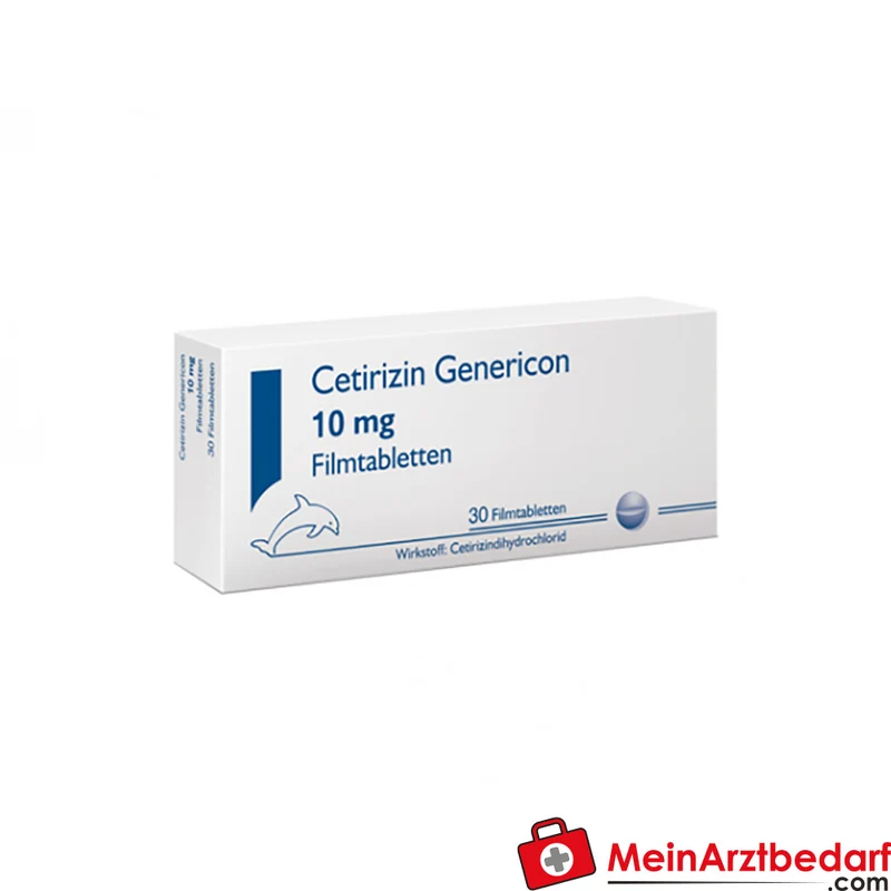 GEN01 Cetirizin 10 mg Filmtabletten, 10 Stück, Antiallergikum für Allergische Rhinitis & Urtikaria