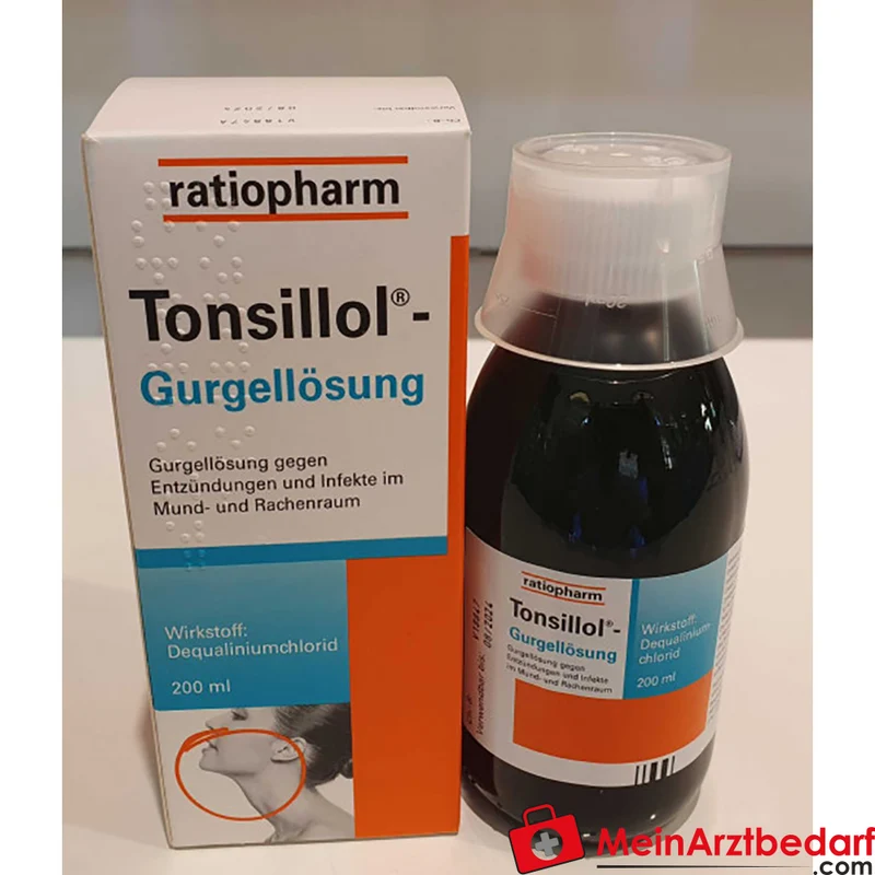 Ratiopharm Tonsillol Gurgellösung 200 ml bakterizid und fungizid bei Mund- und Racheninfektionen