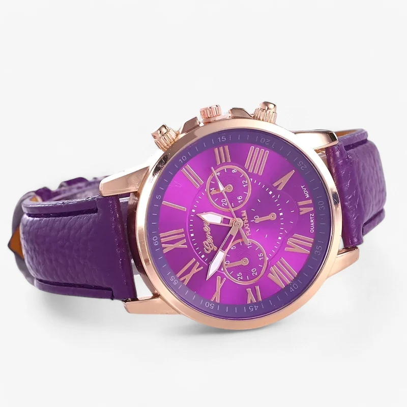 Luxuriöse wasserdichte Damenuhr mit Lederarmband – Camille