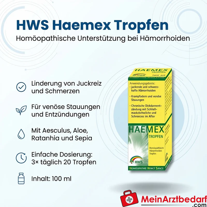 HWS Haemex Tropfen 100 ml homöopathisch bei Hämorrhoiden