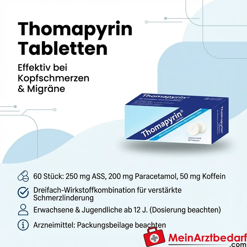 Thomapyrin Tabletten 60 St. 250 mg ASS / 200 mg Paracetamol / 50 mg Koffein