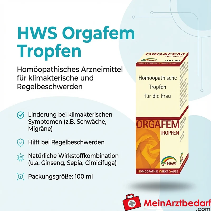 HWS Orgafem Tropfen 100ml, Homöopathikum bei klimakterischen Beschwerden