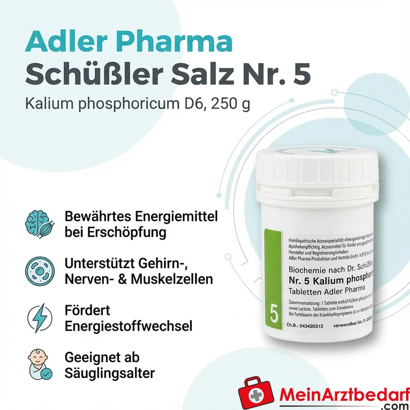 Adler Pharma Schüßler Salz Nr. 5 Kalium phosphoricum D6 Tabletten 250 g