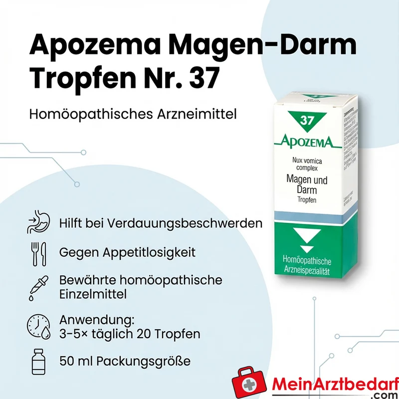 Apozema Magen-Darm Tropfen Nr. 37 bei Verdauungsbeschwerden, 50 ml