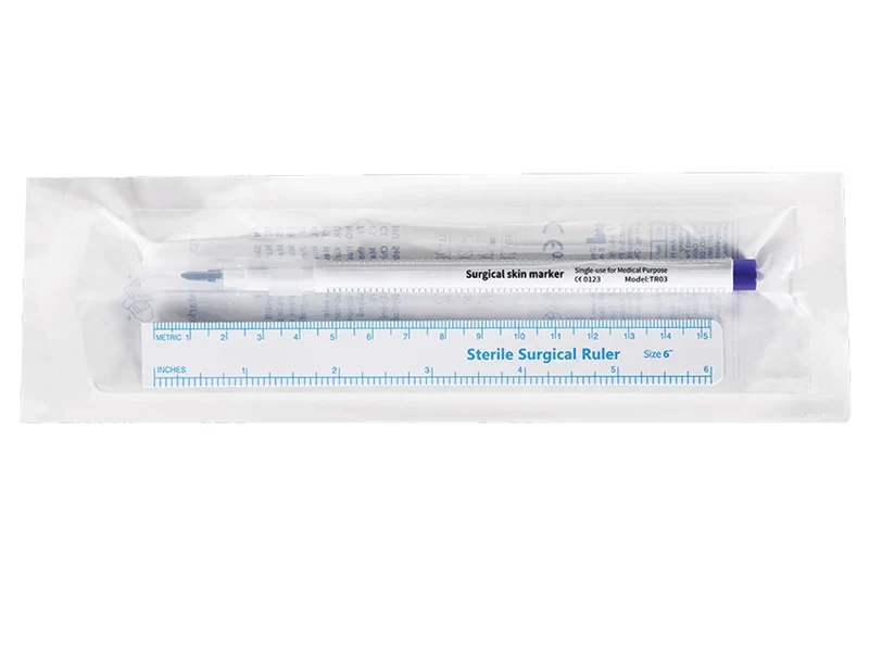 Huidmarker steriel 1 mm violet met liniaal