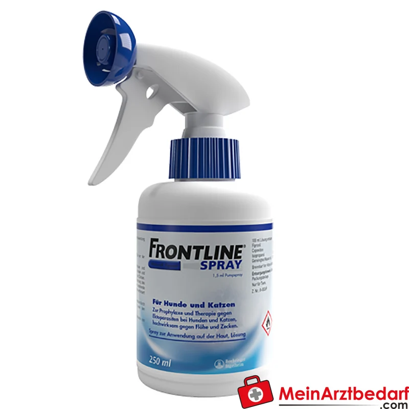 Frontline Spray 250 ml Fipronil gegen Flöhe, Zecken und Haarlinge für Hunde und Katzen