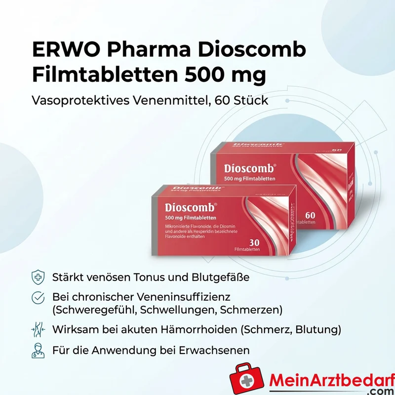 ERWO Pharma Dioscomb Filmtabletten 500 mg, 60 Stk – Venenmittel