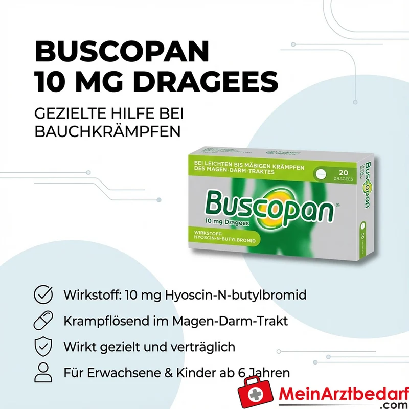 Buscopan 10 mg Dragees 60 Stück gegen Bauchkrämpfe