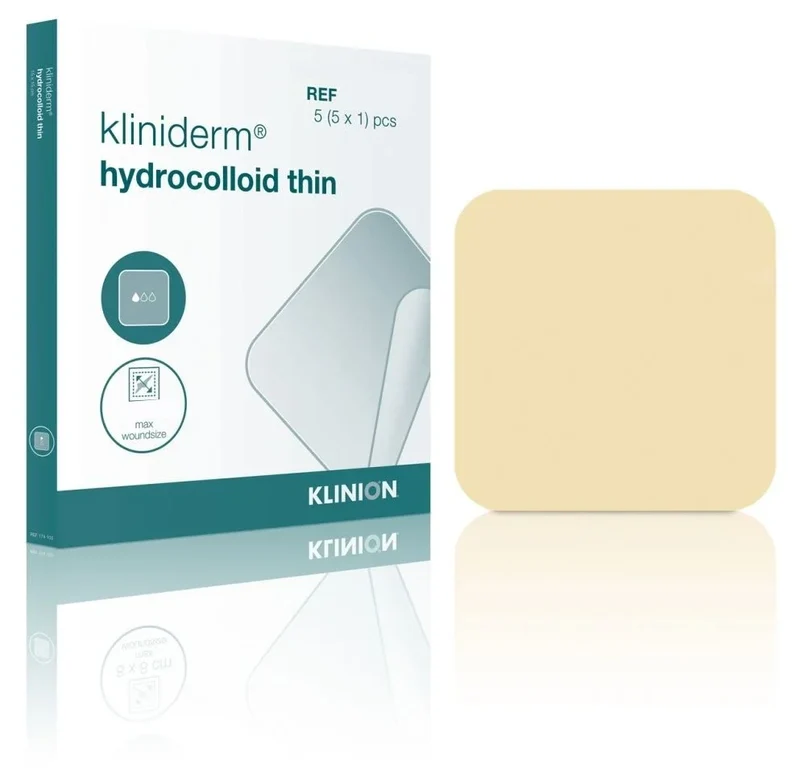 Klinion advanced kliniderm hydro thin hydrocolloid wondverband dun 10 x 10 cm, 5 stuks