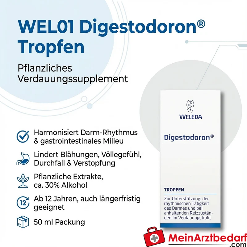 WEL01 Digestodoron Tropfen 50 ml – Verdauungssupplement, ab 12 J.