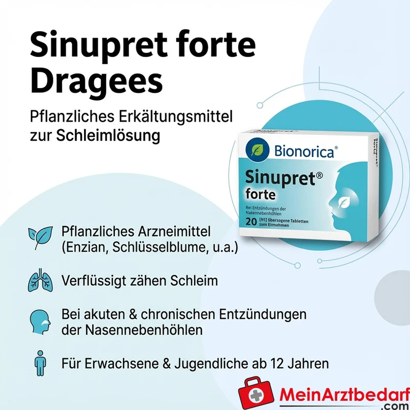 Sinupret forte Dragees – pflanzliches Erkältungsmittel, 20 St.