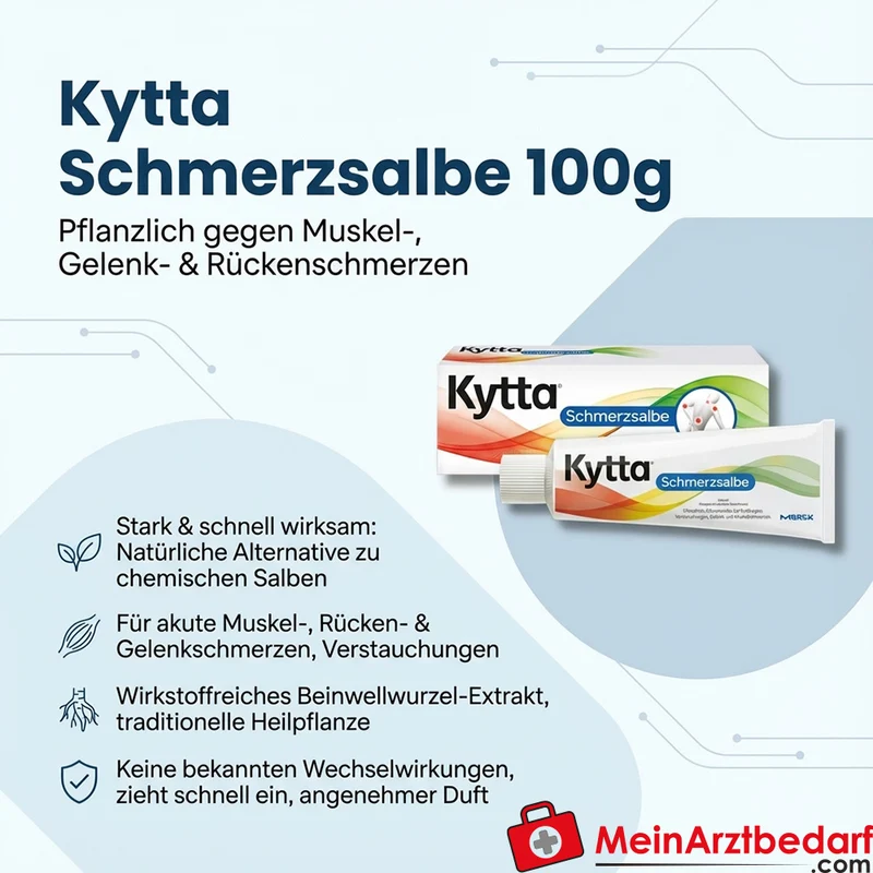 Kytta Schmerzsalbe 100 g, Beinwellwurzelextrakt, pflanzlich gegen Muskel-, Gelenk- und Rückenschmerzen