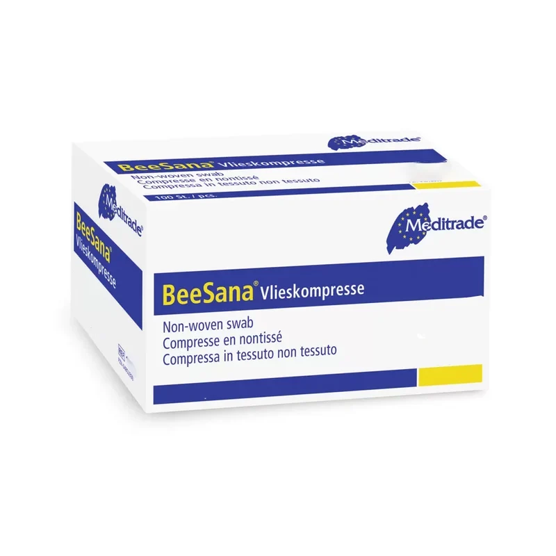 BeeSana® non-woven gazen, 4 lagen, steriel, 25 x 2 stuks, 10x 10 cm