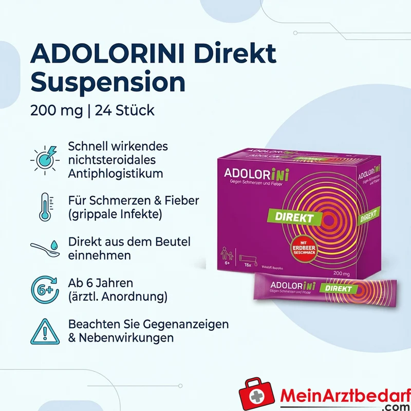 KWI01 Adolorini Direkt Suspension 200 mg Beutel 24 Stück Schmerzmittel