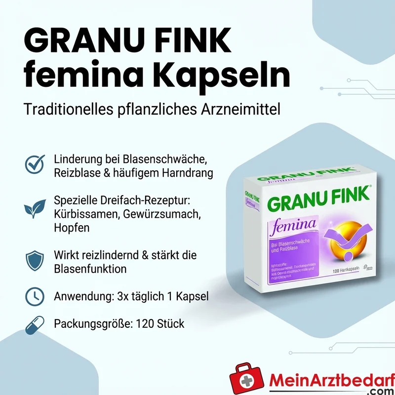 OME01 Granufink femina Kapseln 60 St. pflanzliches Arzneimittel bei Reizblase und Harndrang