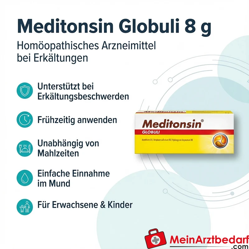 Meditonsin Globuli 8 g Homöopathisches Arzneimittel bei Erkältungen