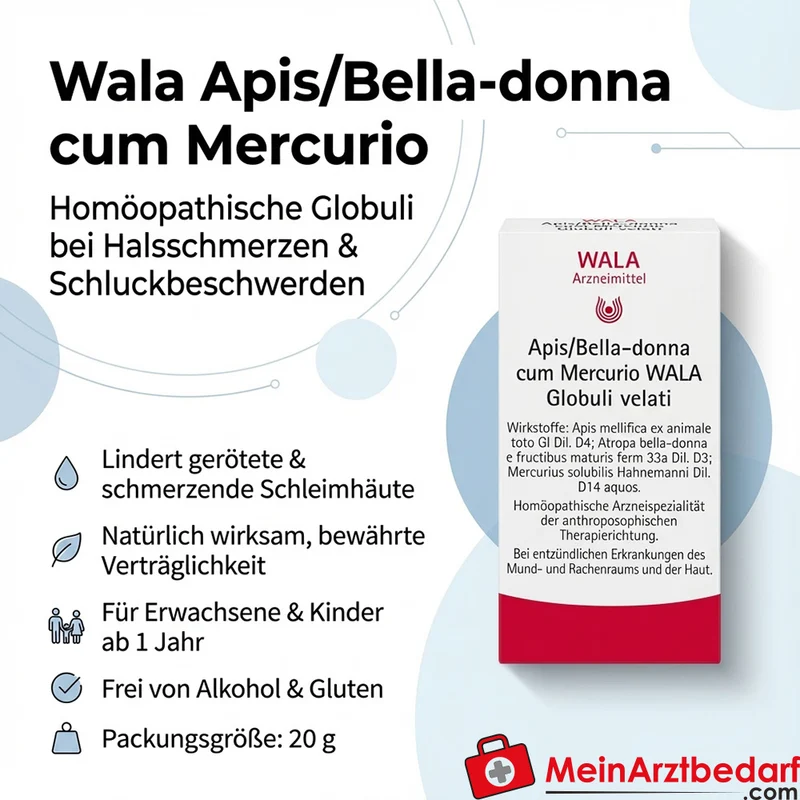 Wala Apis Belladonna cum Mercurio Globuli 20 g Homöopathikum gegen Halsschmerzen