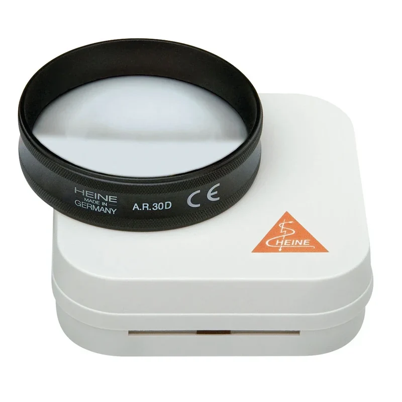 HEINE Oftalmoscopielens met etui - A.R. 30 D, diameter 46 mm.