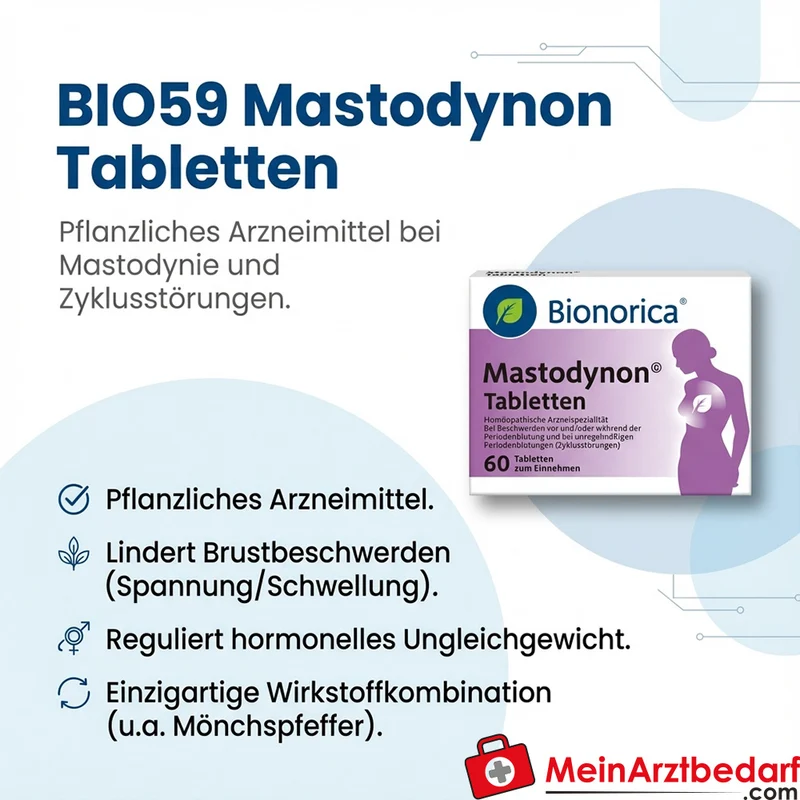 BIO59 Mastodynon Tabletten 60 Stück pflanzliches Arzneimittel bei Mastodynie und Zyklusstörungen