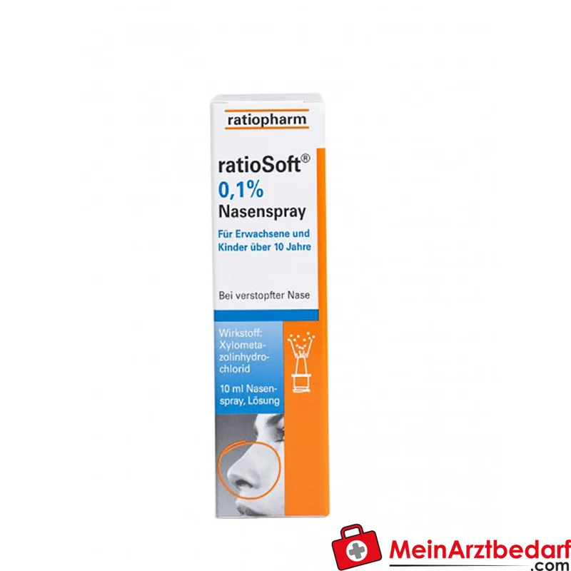 ratiopharm Nasenspray Xylometazolinhydrochlorid 0,1% 10 ml gegen verstopfte Nase