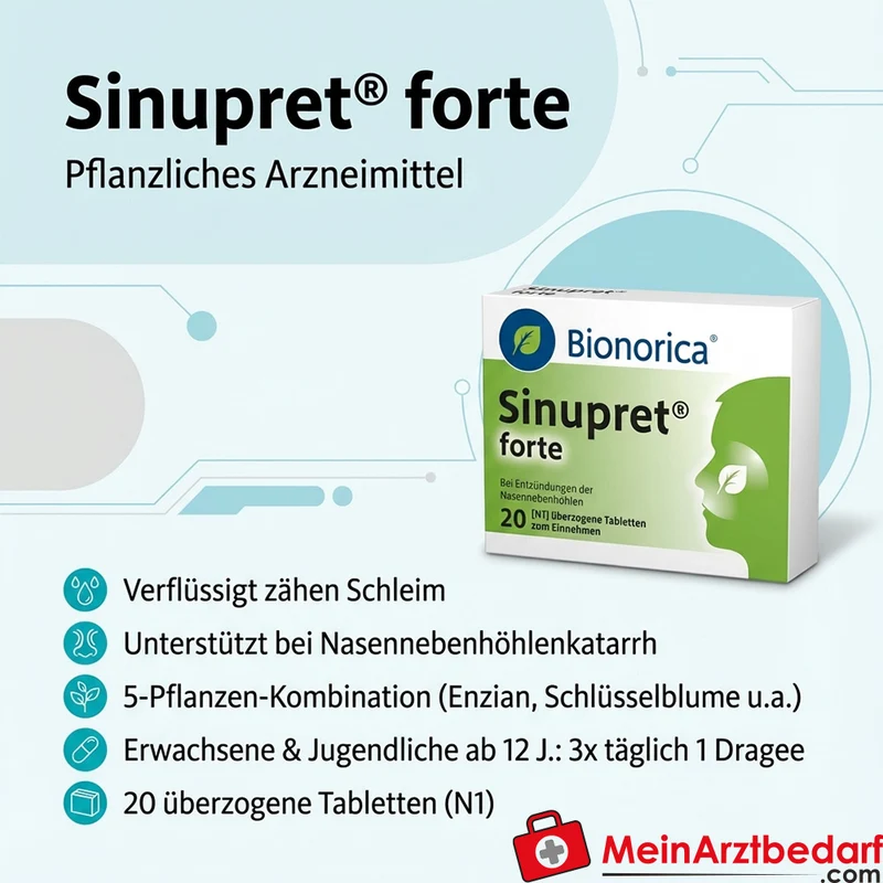 Sinupret Forte Dragees 50 St pflanzlich schleimlösend bei Nasennebenhöhlenkatarrh