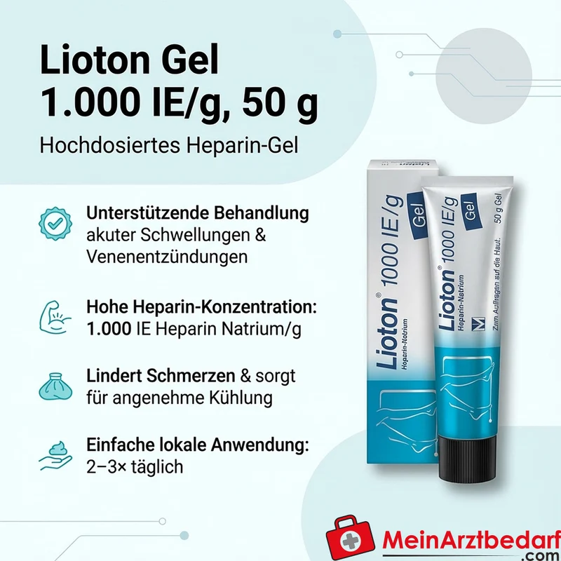 Lioton Gel 1.000 IE/g 50 g Heparin gegen Schwellungen und Venenentzündungen