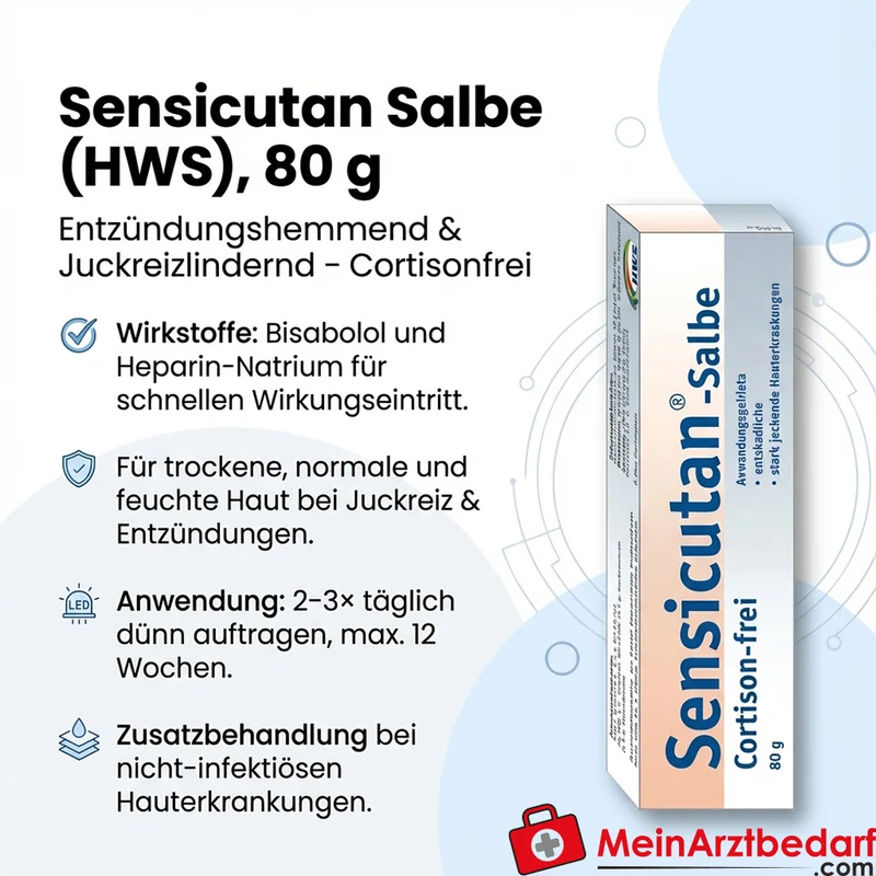 HWS Sensicutan Salbe 80 g cortisonfrei – Bisabolol & Heparin-Natrium, entzündungshemmend, juckreizlindernd