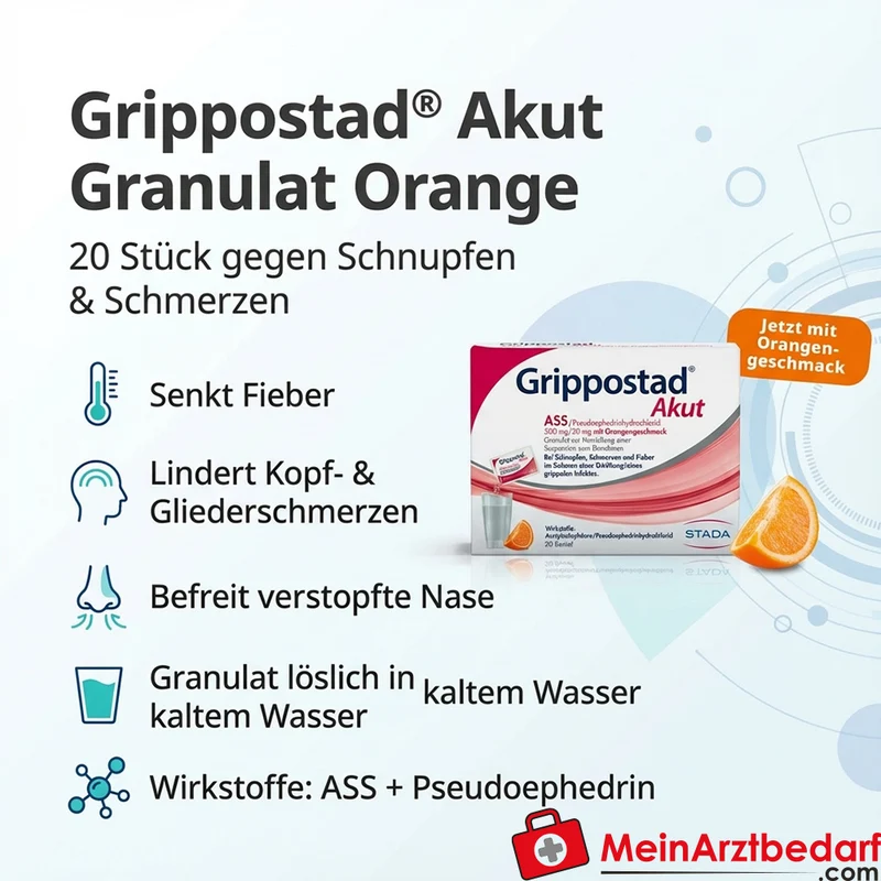 Stada Grippostad Akut Granulat Orange 20 Stück gegen Schnupfen