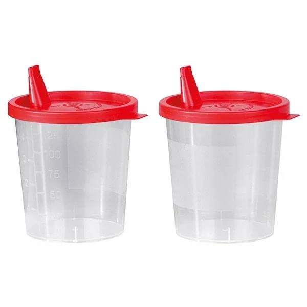 Urinebeker met klikdeksel en opening - 125 ml - niet steriel - 500 stuks