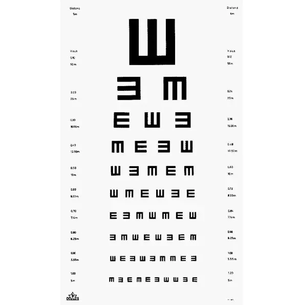 Oculus Visuskaart - E-Haken - 5 meter