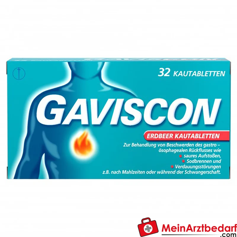 Gaviscon Erdbeer Kautabletten 48 Stück – bei Sodbrennen und saures Aufstoßen, ab 12 Jahren