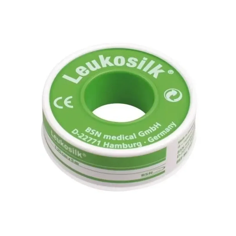 Leukosilk 1,25 cm x 5 m met klemring 1 stuk 1021