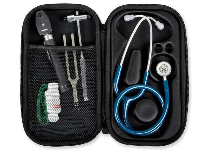 Hardcase opbergetui stethoscoop met extra opbergruimte, blauw