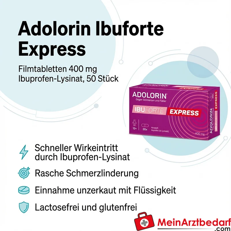 Adolorin Ibuforte Express Filmtabletten 400 mg Ibuprofen‑Lysinat 50 St.