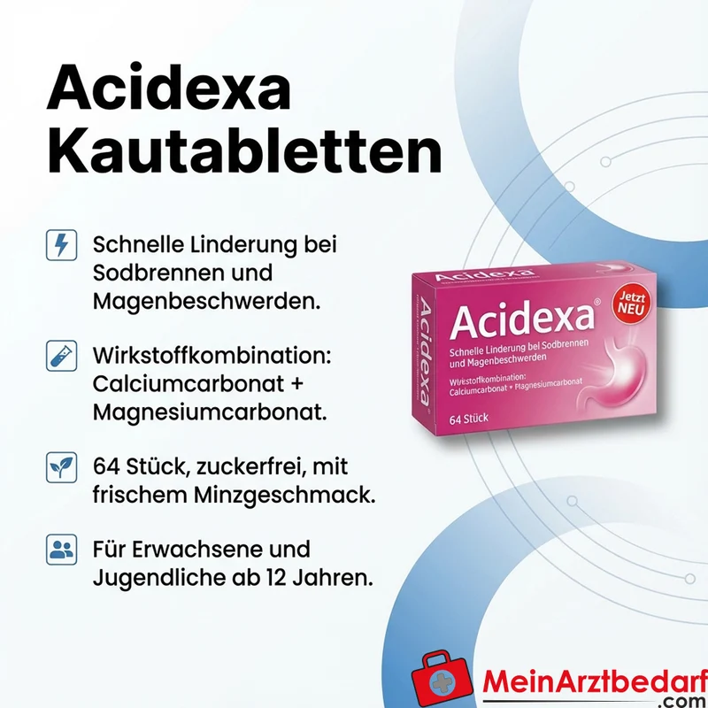 Acidexa Kautabletten Antazidum Calciumcarbonat/Magnesiumcarbonat 64 St.